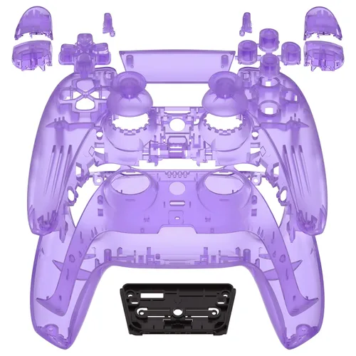 Vista 14 de eXtremeRate Full Set Shell with Buttons Touchpad Cover, Clear Custom Replacement Decorative Trim Shell Front Back Plates Compatible with p s 5