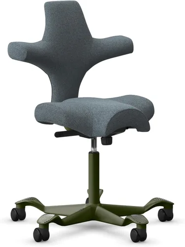 Vista 79 de HAG Capisco Sit to Stand - Silla de pie con marco blanco, tapizado, color rosa rubor Pink Blush