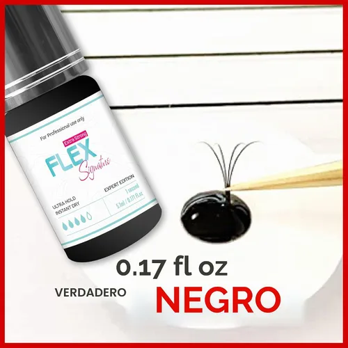 Vista 3 de THE LASH SUPPLY Pegamento de extensión de pestañas Flex Strong Hold de 0.17 onzas, suministros de extensión de pestañas, viscosidad media, retención