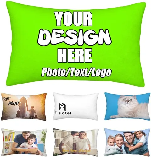 Vista 24 de Funda de almohada decorativa personalizada con foto de pareja, funda de cojín decorativo personalizada, fundas de almohada personalizadas