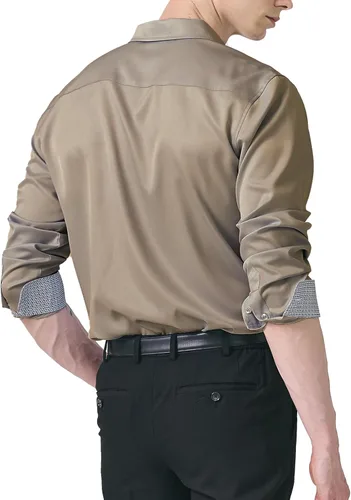 Vista 2 de H2H Camisas casuales de manga largacorta con botones para hombre