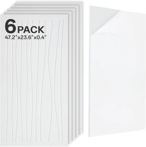 Vista 8 de Paquete de 4 paneles de pared acústicos de doble capa grandes autoadhesivos, 47.2 x 23.6 x 0.71 pulgadas, panel de pared insonorizado, barrera