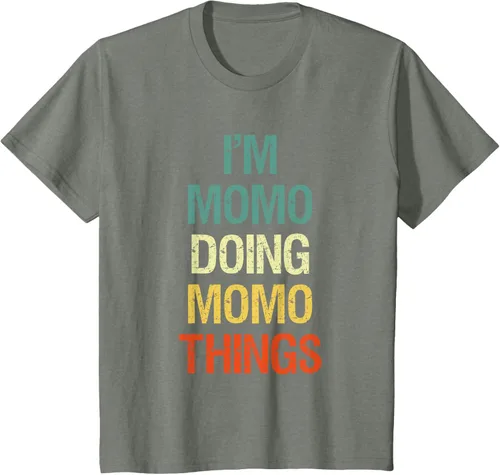 Vista 86 de I'M Momo Doing Momo Things - Camiseta de regalo con nombre personalizado, Negro, S