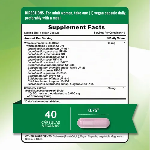 Vista 2 de Nature's Truth Probióticos para mujeres 5 mil millones de UFC al día