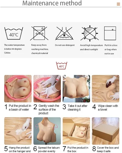 Vista 6 de U-CHARMMORE Formas de pecho de silicona de 4 generación con relleno de silicona para crossdresser