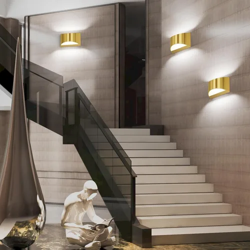 Vista 5 de Aipsun Aplique de Pared de Latón Cepillado Luces de Pared Interiores con Cableado Directo 1 Paquete Luz de Montaje en Pared Hacia Arriba y Hacia