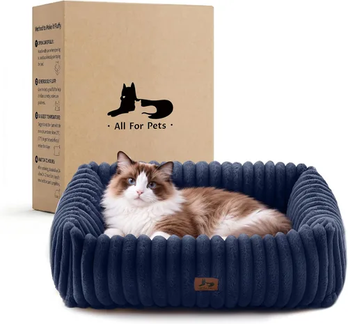 Vista 16 de Cama lavable para perros pequeños y medianos, cama rectangular ortopédica de forro polar de pana para mascotas con funda extraíble y parte inferior
