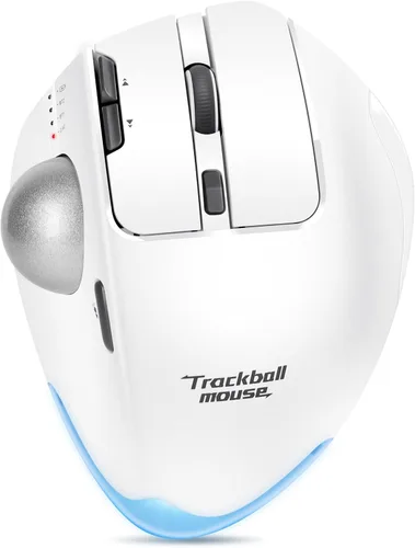 Vista 9 de TRELC Ratón Trackball Inalámbrico, Ratón Ergonómico con Bola Rodante con 4800 DPI/7 Botones Programables, Ratón de Control con Pulgar, Ratón Óptico