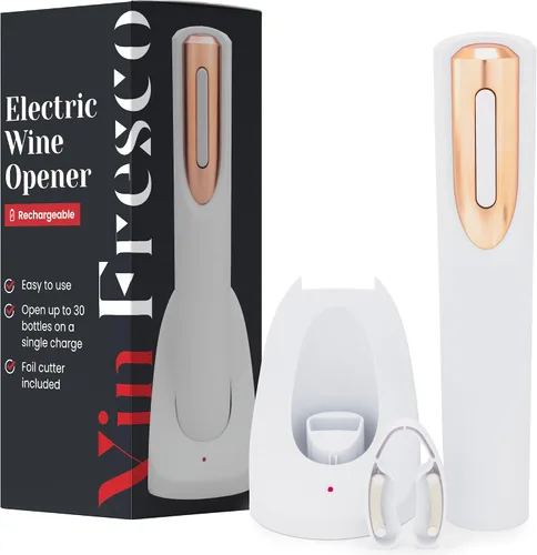 Vista 8 de Abrebotellas de vino eléctrico recargable, base de carga y cortador de papel de aluminio incluido con abridor automático de vino, sacacorchos