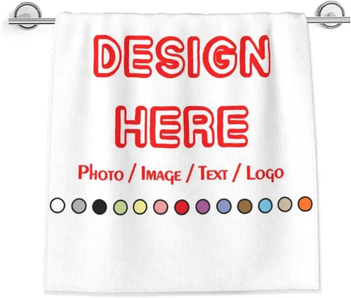 Vista 7 de HAOGEILI - Toallas de mano personalizadas con nombre y logotipo de imagen, alta absorción de agua, adecuadas para baño, tocador, viajes, camping