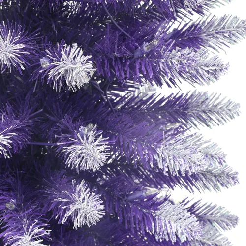 Vista 5 de Puleo International Árbol de Navidad artificial morado preiluminado, verde