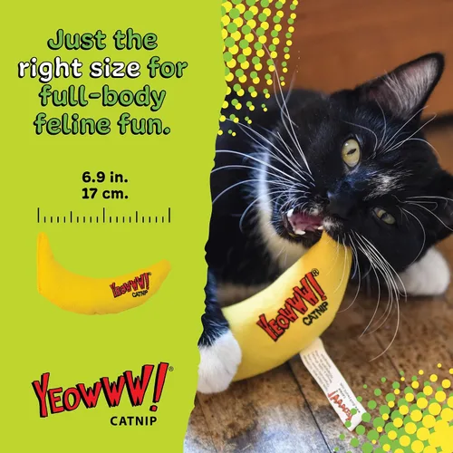 Vista 7 de ¡Yeowww! Juguete de Hierba Gatera, Plátano Amarillo