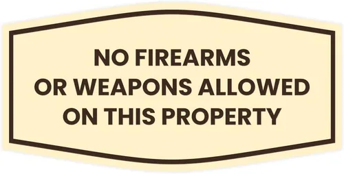 Vista 30 de Fancy No Firearms or Weapons On This Property Sign (Negro/Plata) - Mediano