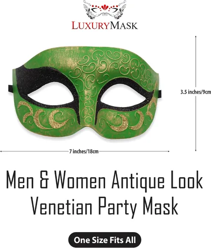 Vista 2 de Máscara de mascarada para hombre, máscara de aspecto antiguo para Halloween, fiesta veneciana, fiesta de máscaras y baile de máscaras