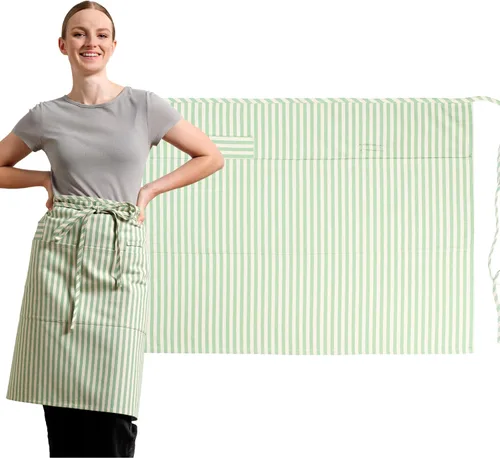Vista 15 de MEEMA Bistro Medio Delantal para Hombre y Mujer Medio Delantal para Mujer con Bolsillos Delantales Para Meseros Delantales de camarera