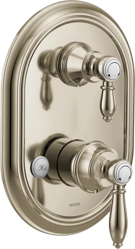 Vista 10 de Moen UTS4311BG Weymouth M-CORE Serie 3 - Moldura de ducha de 2 manijas con válvula de transferencia integrada, requiere válvula, oro cepillado