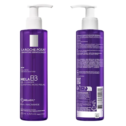 Vista 9 de La Roche-Posay Limpiador en Gel Mela B3, Formulado con Melasyl + Niacinamida + PHA, Limpiador Facial Anti-Envejecimiento para Decoloración, Manchas