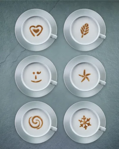 Vista 6 de Aerolatte Cappuccino Artist, para arte de café con leche, juego de 6 plantillas decorativas