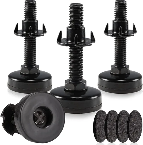 Vista 9 de Pies niveladores de muebles ajustables y resistentes para armarios, sofás, mesas, sillas, elevadores, soporte de 1320 libras, kit de tuercas en T