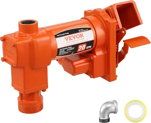 Vista 14 de VEVOR Bomba de transferencia de combustible, 12 V CC 20 GPM 1/4 HP, bomba extractora de gasolina con boquilla automática, manguera de descarga