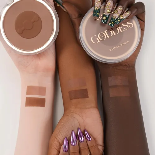 Vista 6 de SELESTIA BEAUTY Goddess Contour Powder - Maquillaje de contorno para esculpir mate, fácil de mezclar, adecuado para varios tonos de piel, 0.53 onzas