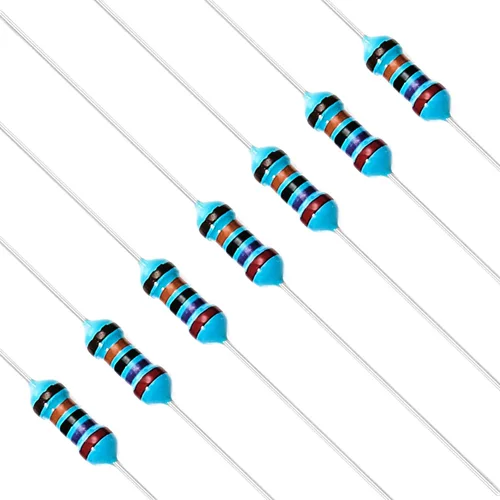 Vista 63 de Chanzon 100 piezas 1 Ω ohm Resistencia 1/4 W (0.25 W) Resistencia fija de película metálica 0.01 ±1% Tolerancia 1R MF Resistencias de agujero