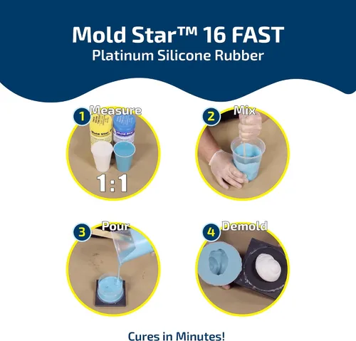 Vista 2 de Mold Star 16 moldes de hule de silicona de rápida acción, unidad de prueba