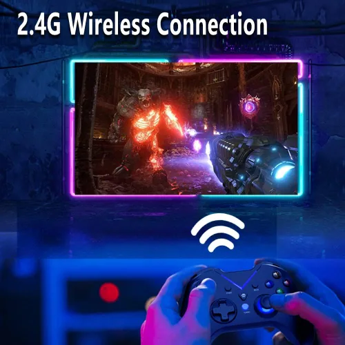 Vista 4 de Control inalámbrico para Xbox One, doble vibración incorporada de 2.4 HZ Gamepad compatible con Xbox OneOne SOne XSeries SSeries XPS3Windows 10