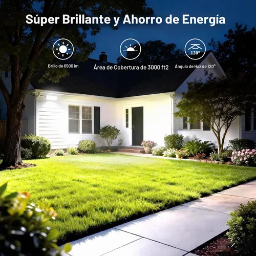 Vista 5 de Kekeou - Luz de inundación LED de 30 W con enchufe de cable de 6.5 pies 6500LM 5000K luz de seguridad