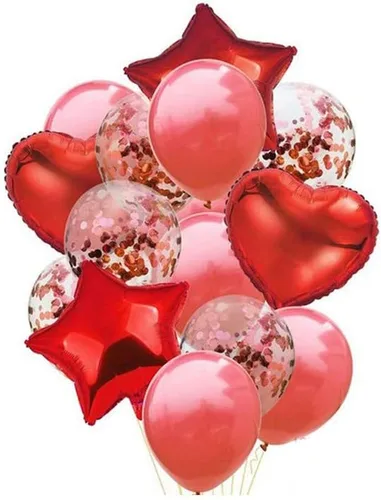 Vista 30 de 10 globos de papel de aluminio con forma de corazón de oro rosa, globos de helio, decoraciones de fiesta de cumpleaños, globos de boda para niños