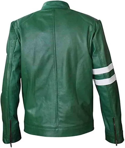 Vista 3 de Green Ben-10 - Chaqueta de motociclista para adultos Tennyson Alien Swarm Ryan Kelly de piel sintética ultra suave