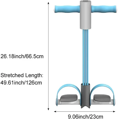 Vista 2 de Entrenador Abdominal, Equipo de Entrenamiento para Abdominales, Cuerda Elástica de 6 Tubos para Fitness, Cuerda de Tensión para Dominadas, Banda