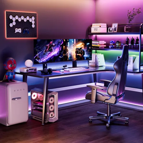 Vista 9 de PAUTIX COB - Tira de luces LED, RGBW luces LED RGB+2700K blanco cálido, certificación UL, sin puntos, 24 V, cinta LED que cambia