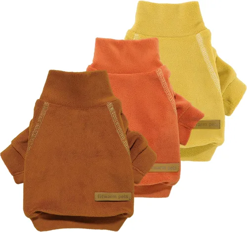Vista 13 de Fitwarm Paquete de 3 suéteres clásicos de forro polar para perro, ropa de invierno para perros pequeños y niñas, sudadera de cuello alto para perro
