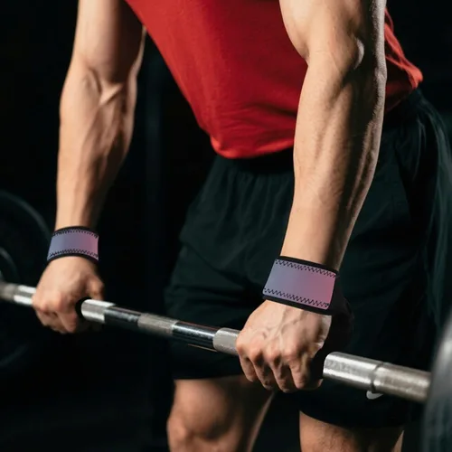 Vista 7 de Blue Pink Gradient Lifting Straps 26" Power Workouts Wrist Wraps Gym for Workout, Gym, Powerlifting, Bodybuilding