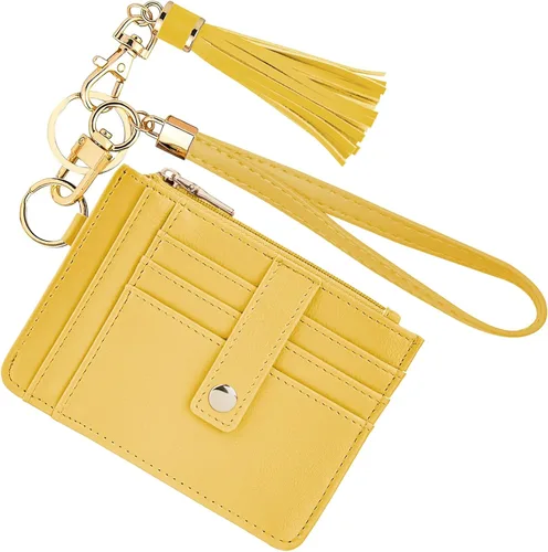 Vista 19 de KNGITRYI Billeteras pequeñas de pulsera para mujer RFID para tarjetas de crédito, cartera con llavero, cartera para tarjetas de crédito