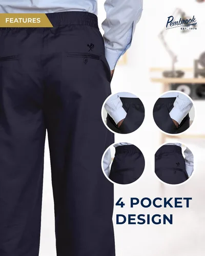 Vista 4 de Pembrook Pantalones de cintura elástica para hombre para personas mayores, pantalones adaptativos para hombres mayores, pantalones de cintura
