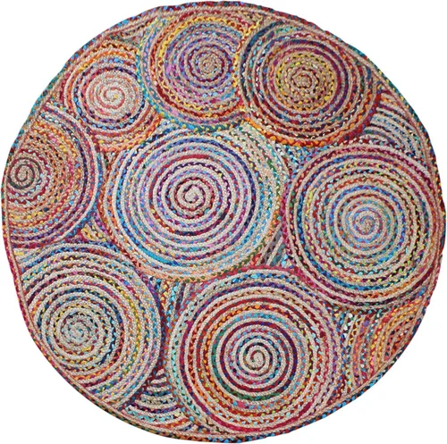 Vista 29 de Natural Jute Collection - Alfombra rectangular de 2 x 3 pies, alfombra de yute trenzada a cuadros multicolor de 0.27 pulgadas de grosor, ideal