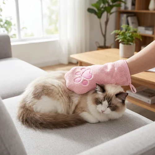 Vista 7 de Beaupretty PET Towel Mitts for Dogs and Cats Quick Absorbent Coral Fleece