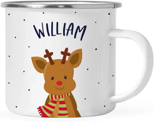 Vista 16 de Andaz Press Taza de café de acero inoxidable con nombre personalizado de 11 onzas para niños, diseño de búho azul festivo, 1 paquete, taza