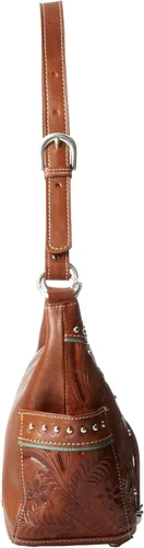 Vista 3 de American West Lady Lace Zip Top Everyday Hobo, Bronceado mocaturquesa