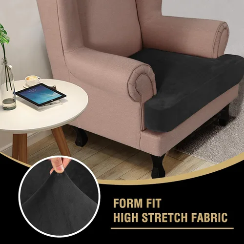 Vista 6 de H.VERSAILTEX Fundas de terciopelo elástico para silla con cojín en forma de T para sala de estar, funda de sofá, funda de asiento con cojín