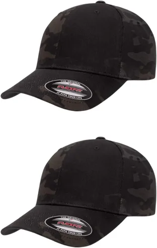 Vista 111 de Gorra de béisbol Flexfit Wooly Combed Premium de 6 paneles estructurada Ajuste elástico Paquete al por mayor disponible Negro
