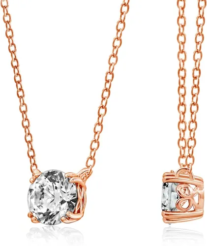 Vista 25 de Amazon Essentials Collar con colgante solitario de plata de ley con corte redondo, elementos infinitos y circonitas cúbicas redondo
