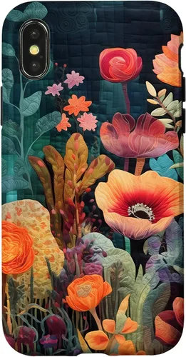 Vista 5 de iPhone 16 Flores coloridas en funda de edredón óptica, flores