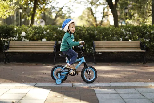 Vista 11 de Dynacraft Magna Kids Bike - Ruedas de 12 pulgadas con ruedas de entrenamiento en rojo, azul y verde para niños de 2 años en adelante