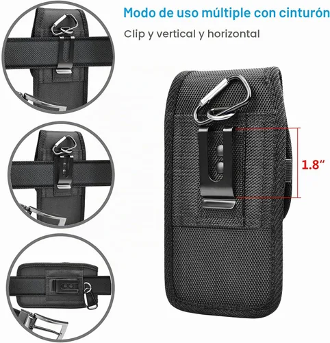 Vista 6 de Funda de nailon para teléfono celular con clip, para Samsung Galaxy S26 S25 FE S24 S22 S21 S20 A37 5G A17 A36 A16 A55 A35 A15 A26 A56 Note 20 10