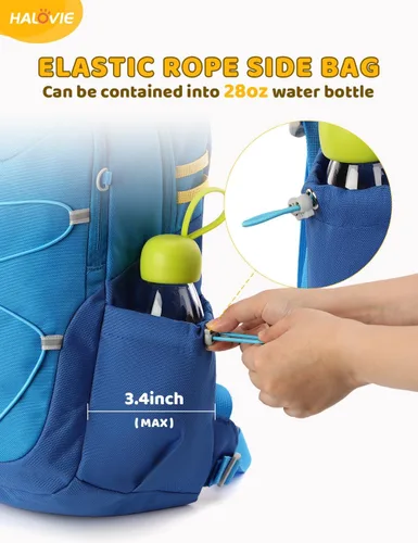 Vista 3 de HALOVIE Mochila de viaje pequeña para niños, mochila preescolar, mochila escolar al aire libre, jardín de infantes, niños y niñas