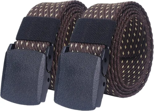 Vista 10 de Cinturones para hombres trenzados, cinturones para hombres y mujeres, de lona de nailon, transpirable, militar, de liberación rápida, cinturón