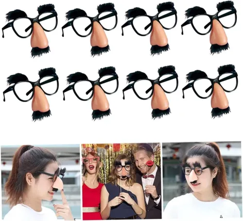 Vista 4 de Jorzer Gafas divertidas de Halloween de plástico con cejas, bigote y nariz, para niños y adultos, recuerdos de fiesta, 12 unidades, 4.72 x 4.33